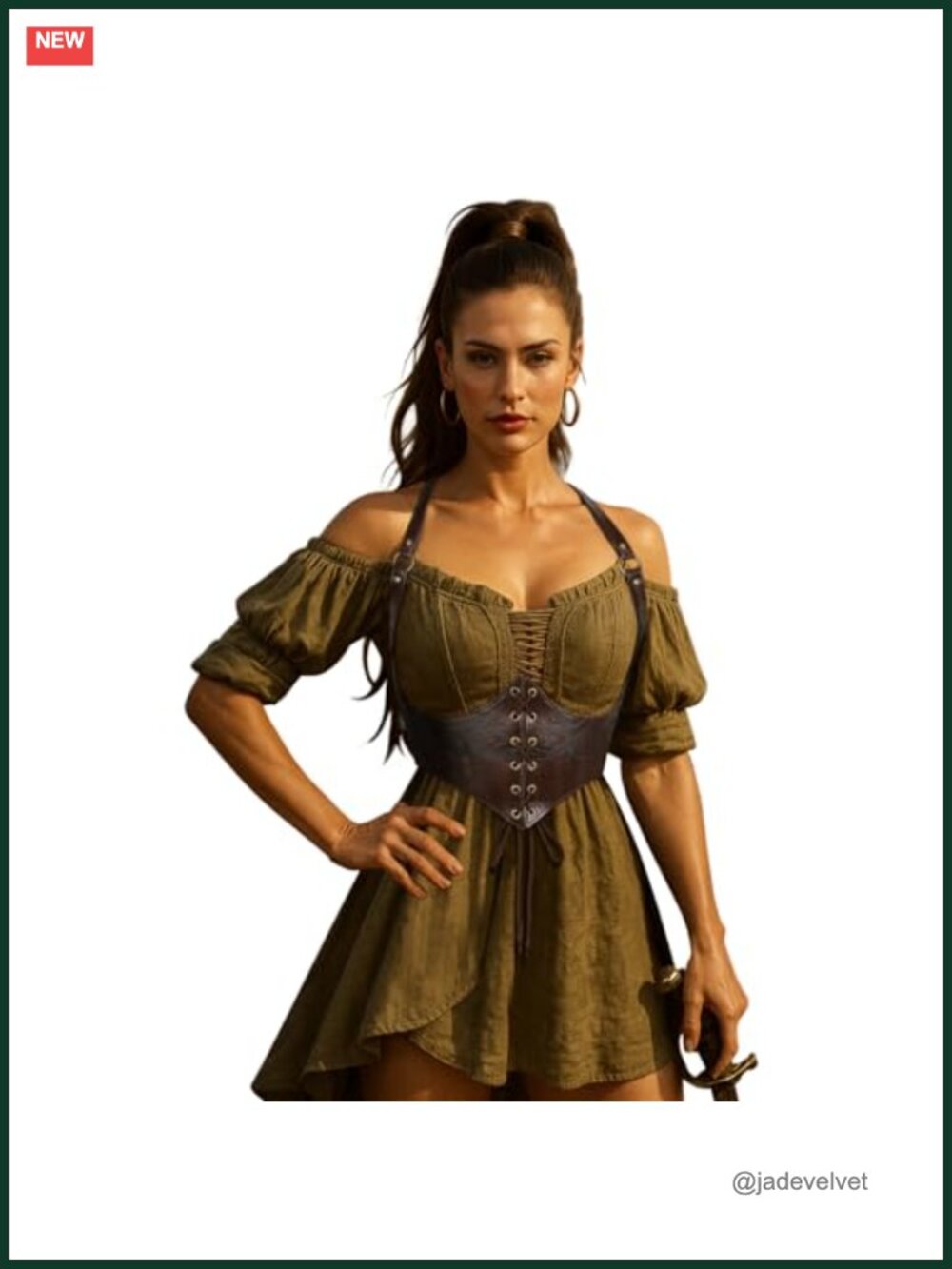 Faux Leather Lace-Up Corset Belt Elastic Waist Waspie Gothic Cosplay Renaissance